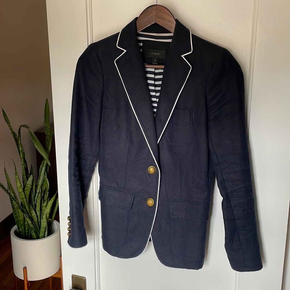 J. Crew Schoolboy Blazer 00 Navy, gold buttons